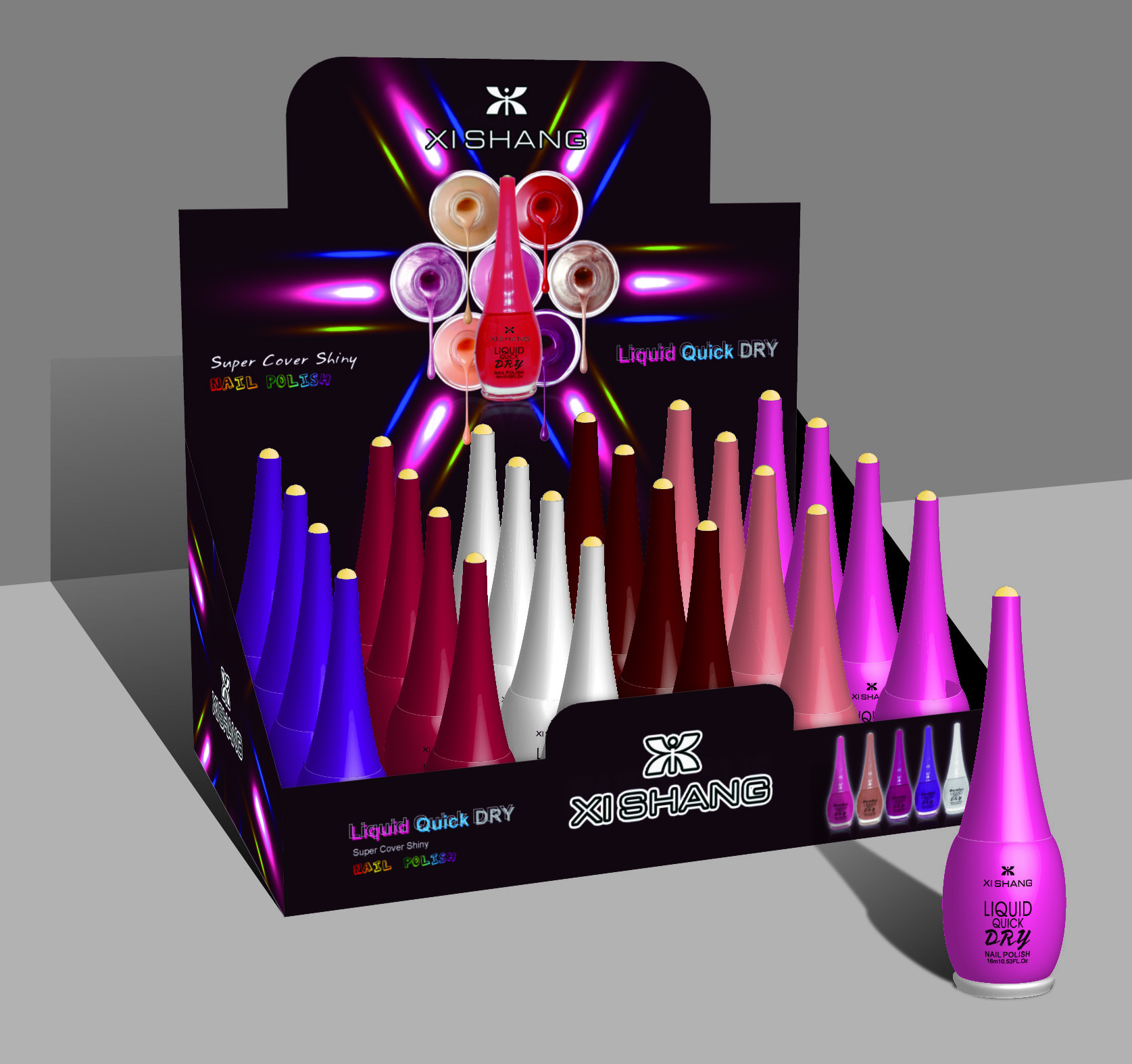 XI SHANG Nail Polish Paper Display - NP001